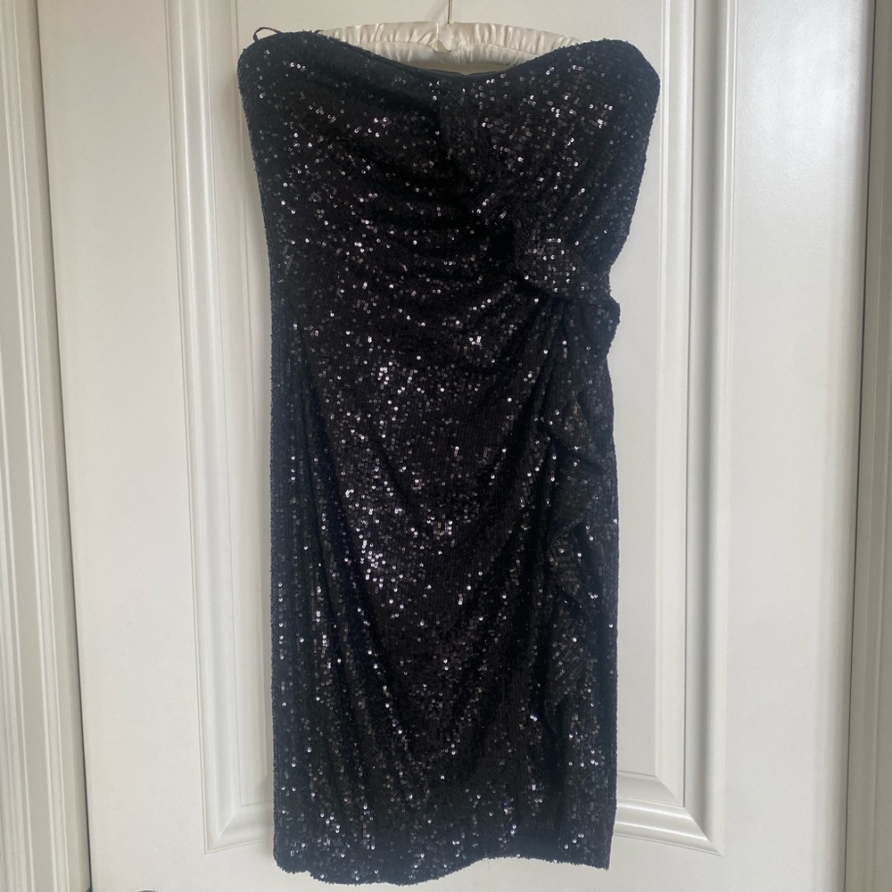 Black Sequin Strapless Dress - Size M - NWT